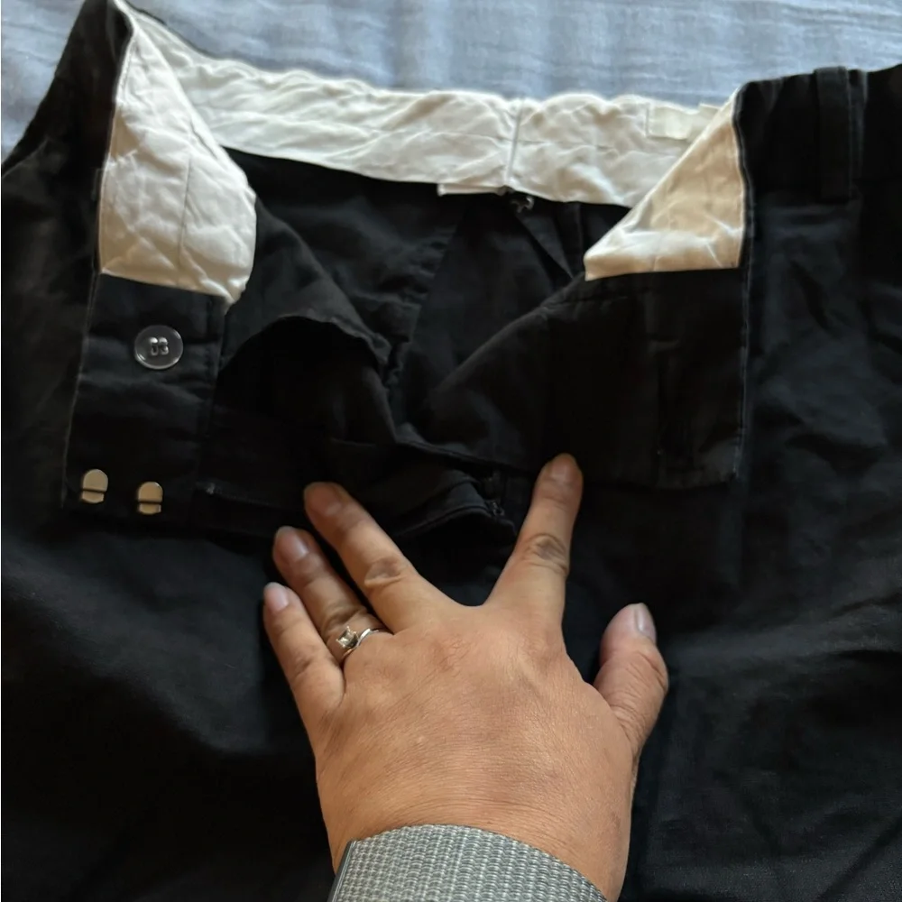COS Womens Linen Blend Black Trouser Pants Size 12 Career Office Corporate